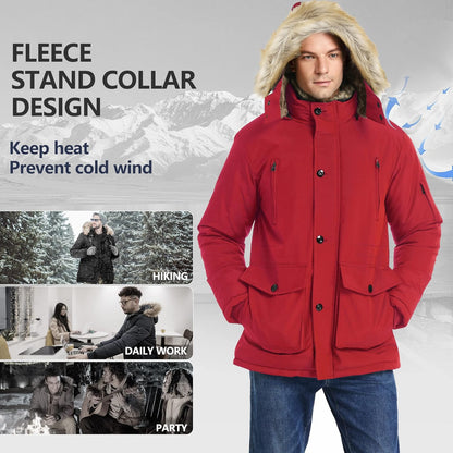 Warm Waterproof Men's Detachable Hood Jacket