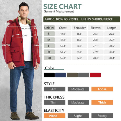 Warm Waterproof Men's Detachable Hood Jacket