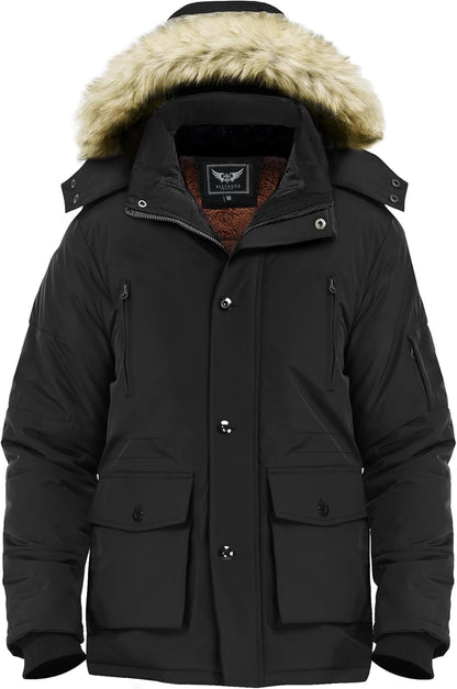 Warm Waterproof Men's Winter Coat with Hood