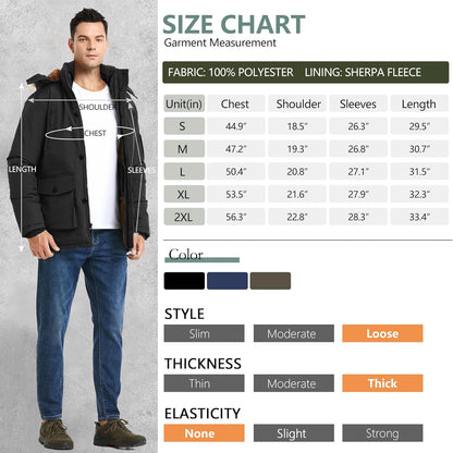 Warm Waterproof Men's Winter Coat with Hood