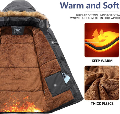 Warm Waterproof Men's Winter Coat with Hood