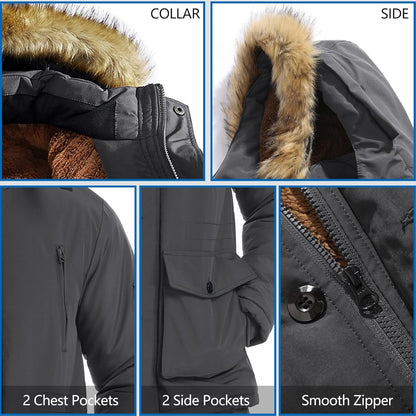Warm Waterproof Men's Winter Coat with Hood