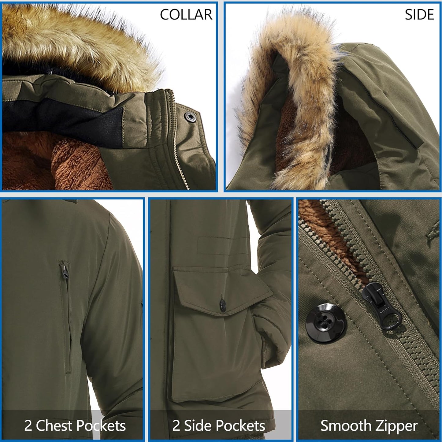 Warm Waterproof Men's Detachable Hood Jacket