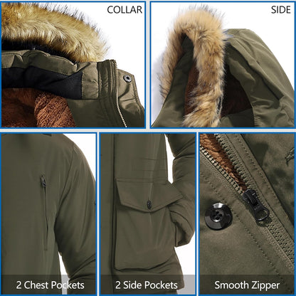 Warm Waterproof Men's Detachable Hood Jacket
