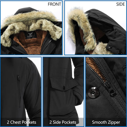 Warm Waterproof Men's Detachable Hood Jacket