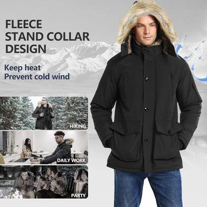 Warm Waterproof Men's Detachable Hood Jacket