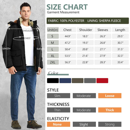 Warm Waterproof Men's Detachable Hood Jacket