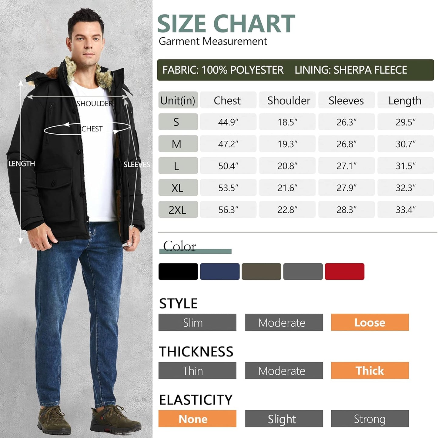 Warm Waterproof Men's Winter Coat with Hood