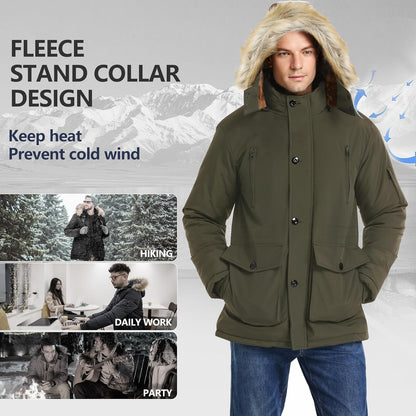 Warm Waterproof Men's Winter Coat with Hood