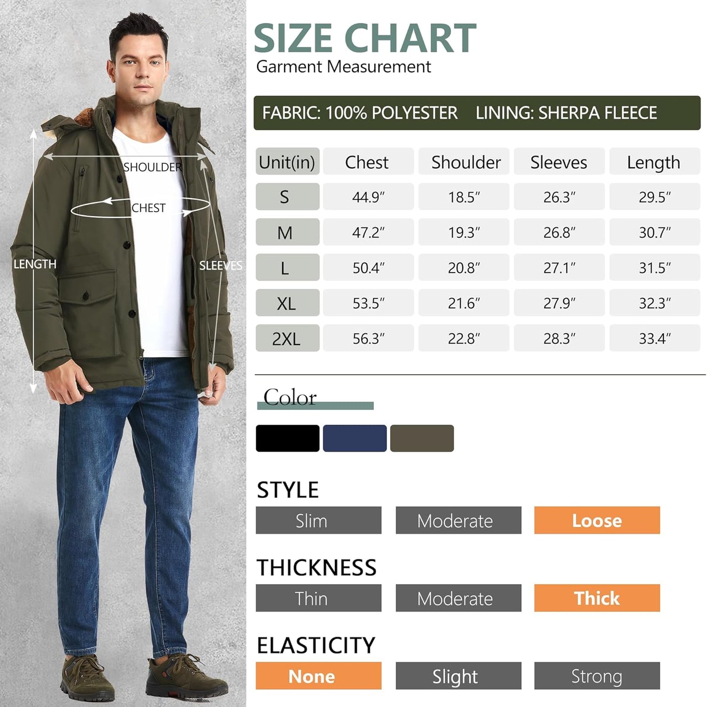 Warm Waterproof Men's Winter Coat with Hood