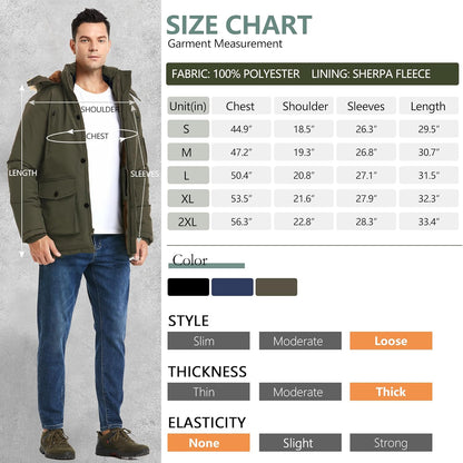 Warm Waterproof Men's Winter Coat with Hood