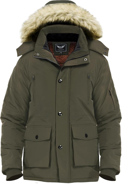 Warm Waterproof Men's Winter Coat with Hood