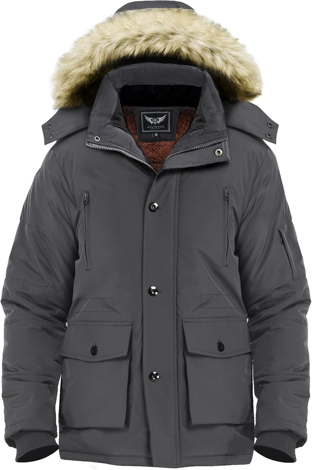 Warm Waterproof Men's Detachable Hood Jacket