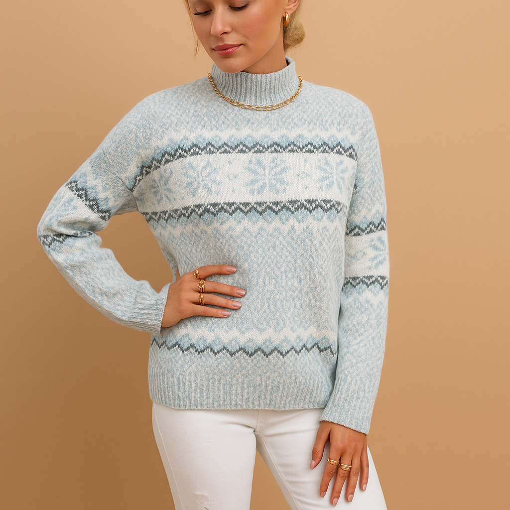 Women's Snowflake Pattern Turtleneck Sweater
