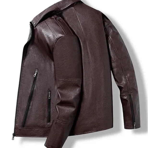 Genuine Brown Leather Coat