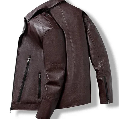 Genuine Brown Leather Coat