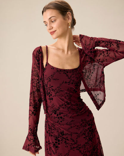Gia | Fitted Floral Wedding Guest Midi Dress