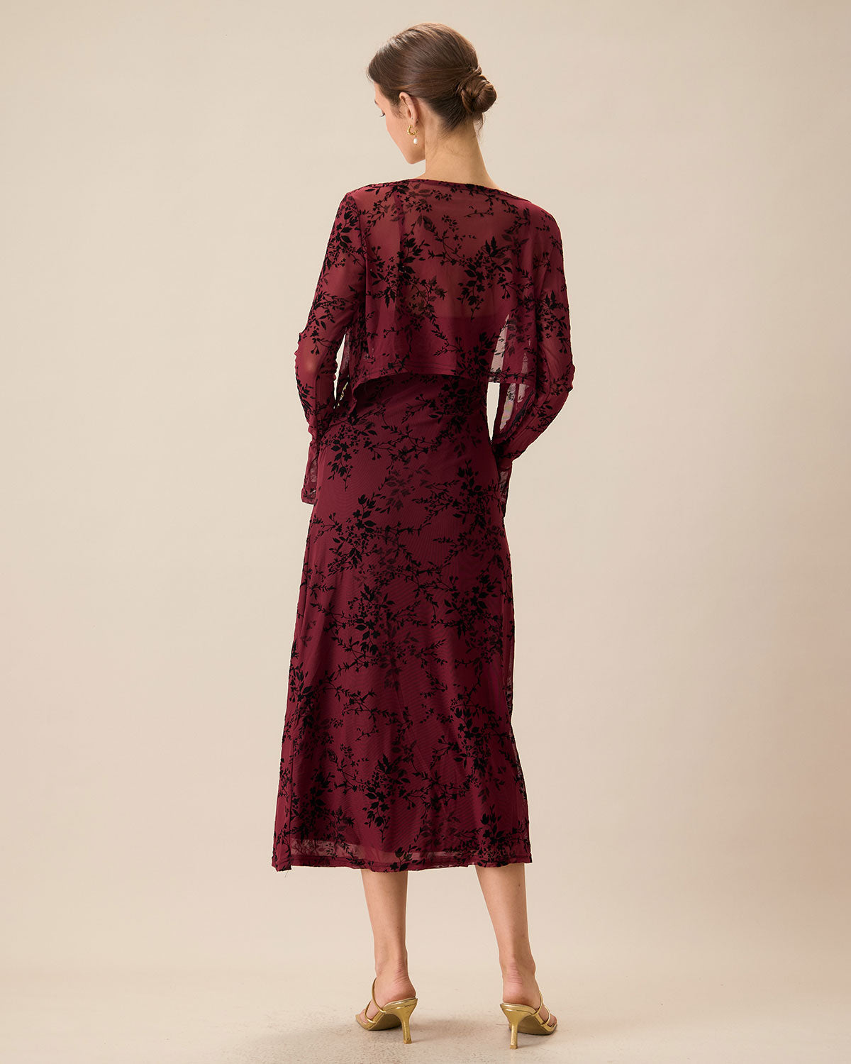 Gia | Fitted Floral Wedding Guest Midi Dress