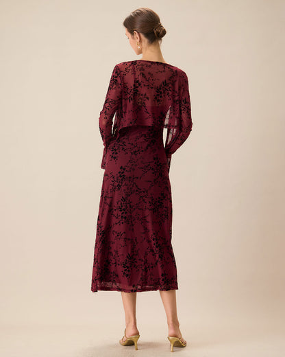 Gia | Fitted Floral Wedding Guest Midi Dress