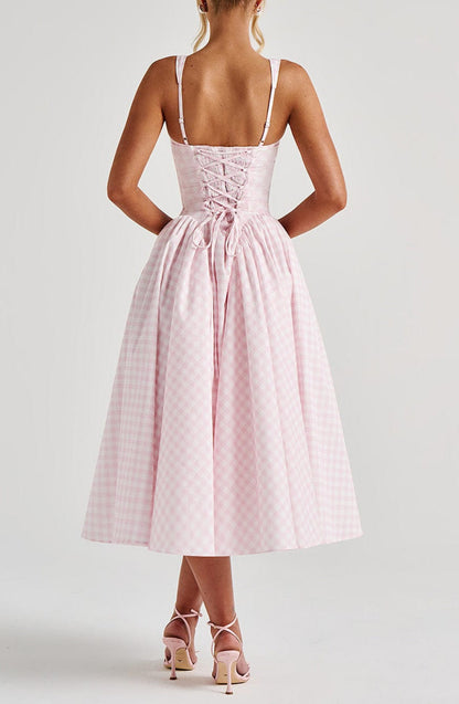 Gia | Tailored Fit Gingham Midi Dress