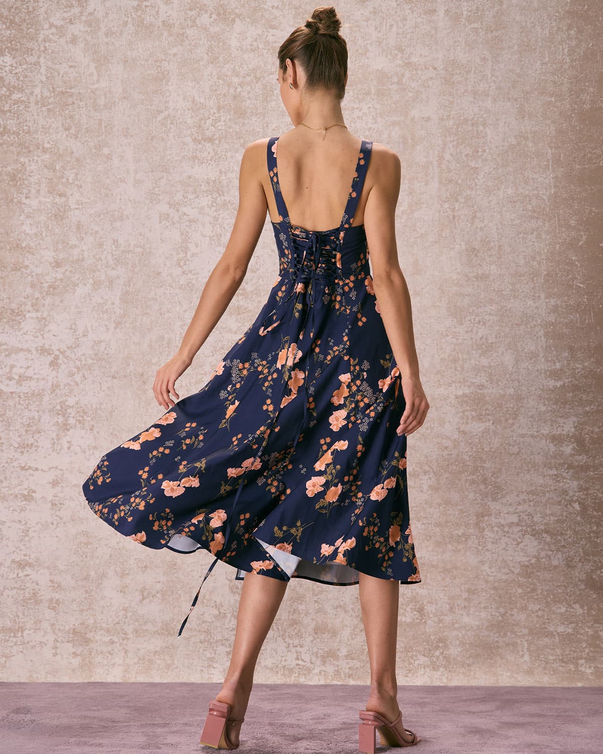 Giselle | Ruched Fit Floral Wedding Guest Midi Dress