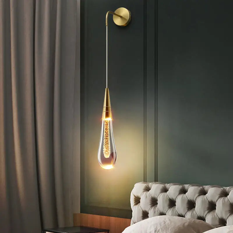 Contemporary Clear Drop LED Wall Light Fixture