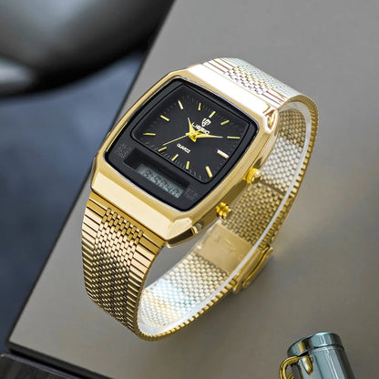 Vintage Style Dual Display Leather Watch