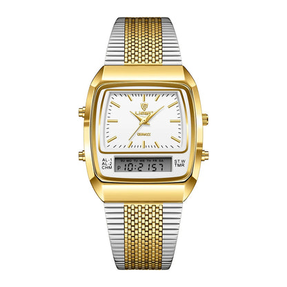 Vintage Style Dual Display Leather Watch