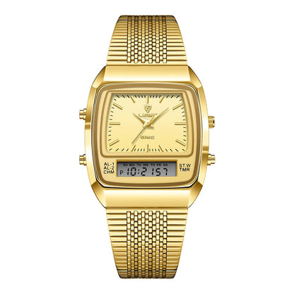 Vintage Style Dual Display Leather Watch