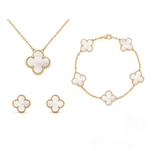 Sensitive Skin Floral Jewelry Set with Adjustable Chain - OutfitLondon
