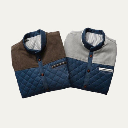 Men's Padded Leather Sleeve Jacket