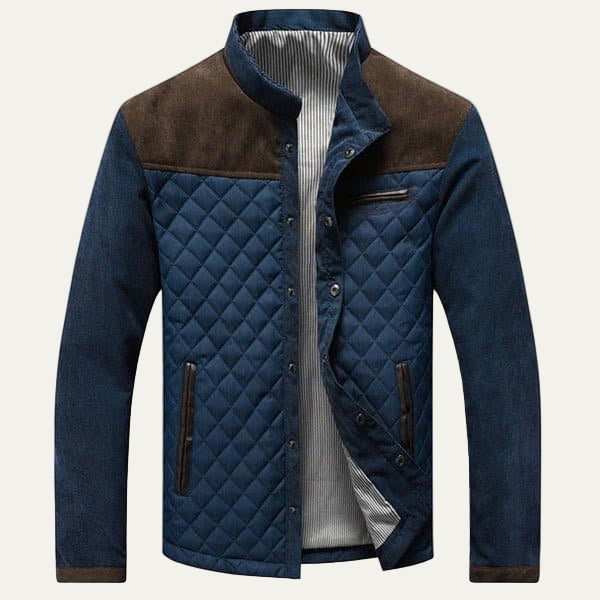 Men's Padded Leather Sleeve Jacket - OutfitLondon