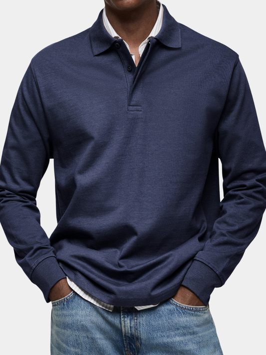 Fitted Long Sleeve Polo Knit Sweater - OutfitLondon