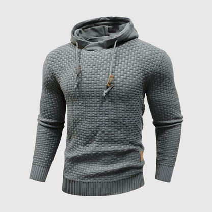 Soft Cable Knit Pullover Hooded Sweatshirt