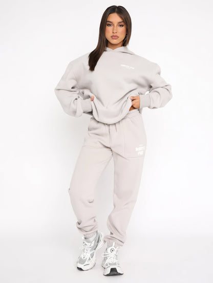 Women's Two-Piece Tracksuit Hoodie And Pants Set White