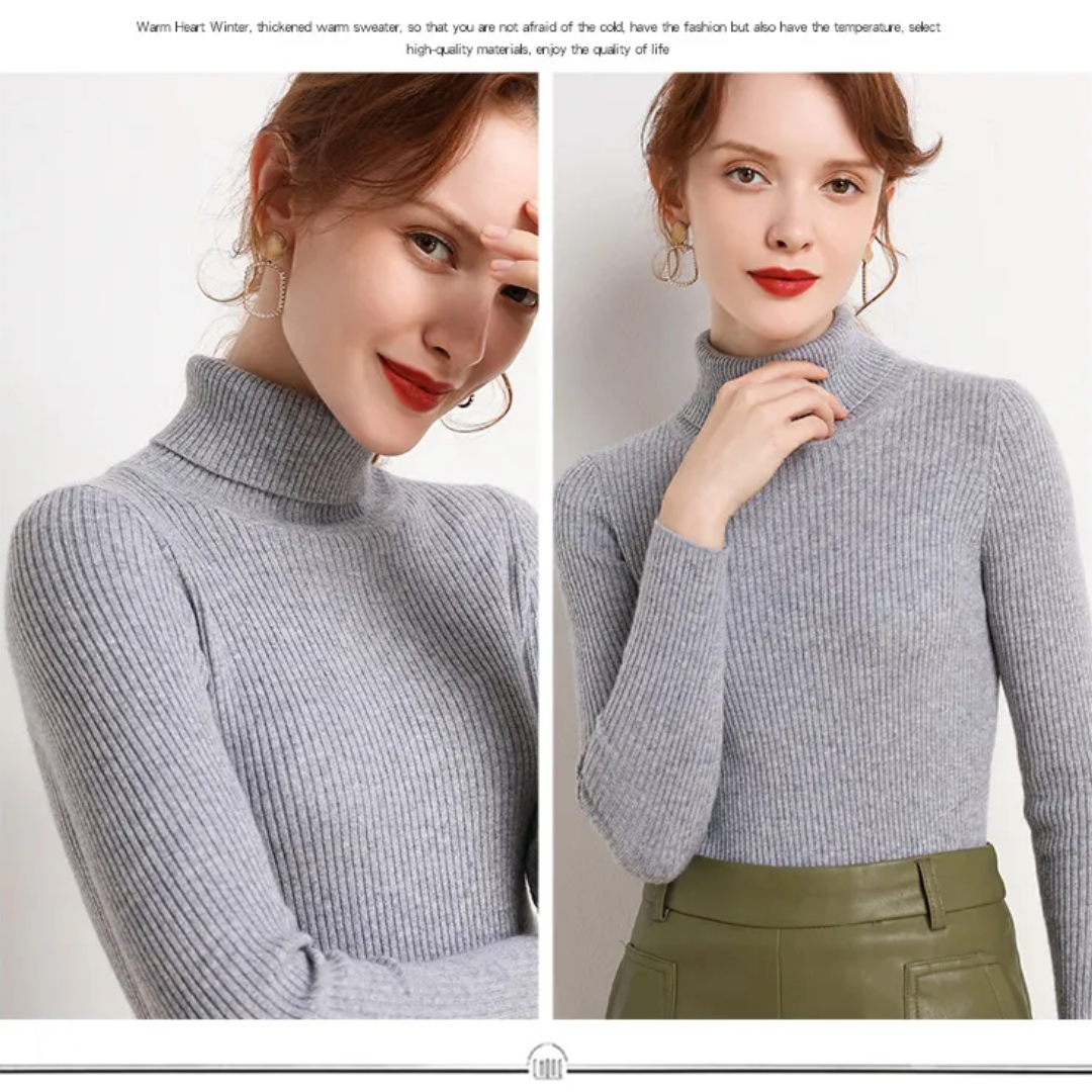 Warm Cozy Cashmere Turtleneck Sweater