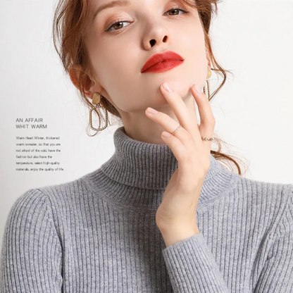 Warm Cozy Cashmere Turtleneck Sweater