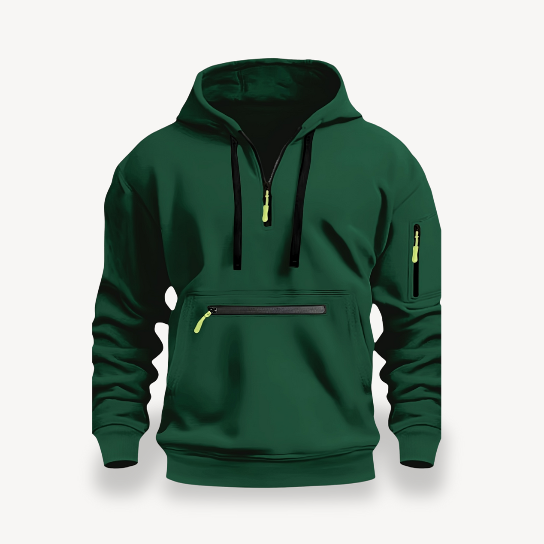 Comfortable Casual Zip Up Hooded Sweatshirt - OutfitLondon