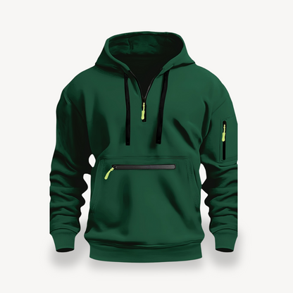 Comfortable Casual Zip Up Hooded Sweatshirt - OutfitLondon