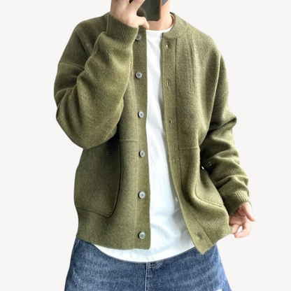 Classic Mens Button Front Sweater - OutfitLondon