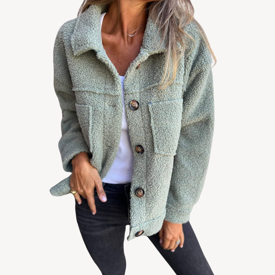 Soft Women's Fleece Button Up Coat