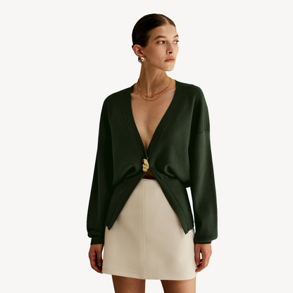 Ladies Soft V-Neck Sweater Cardigan