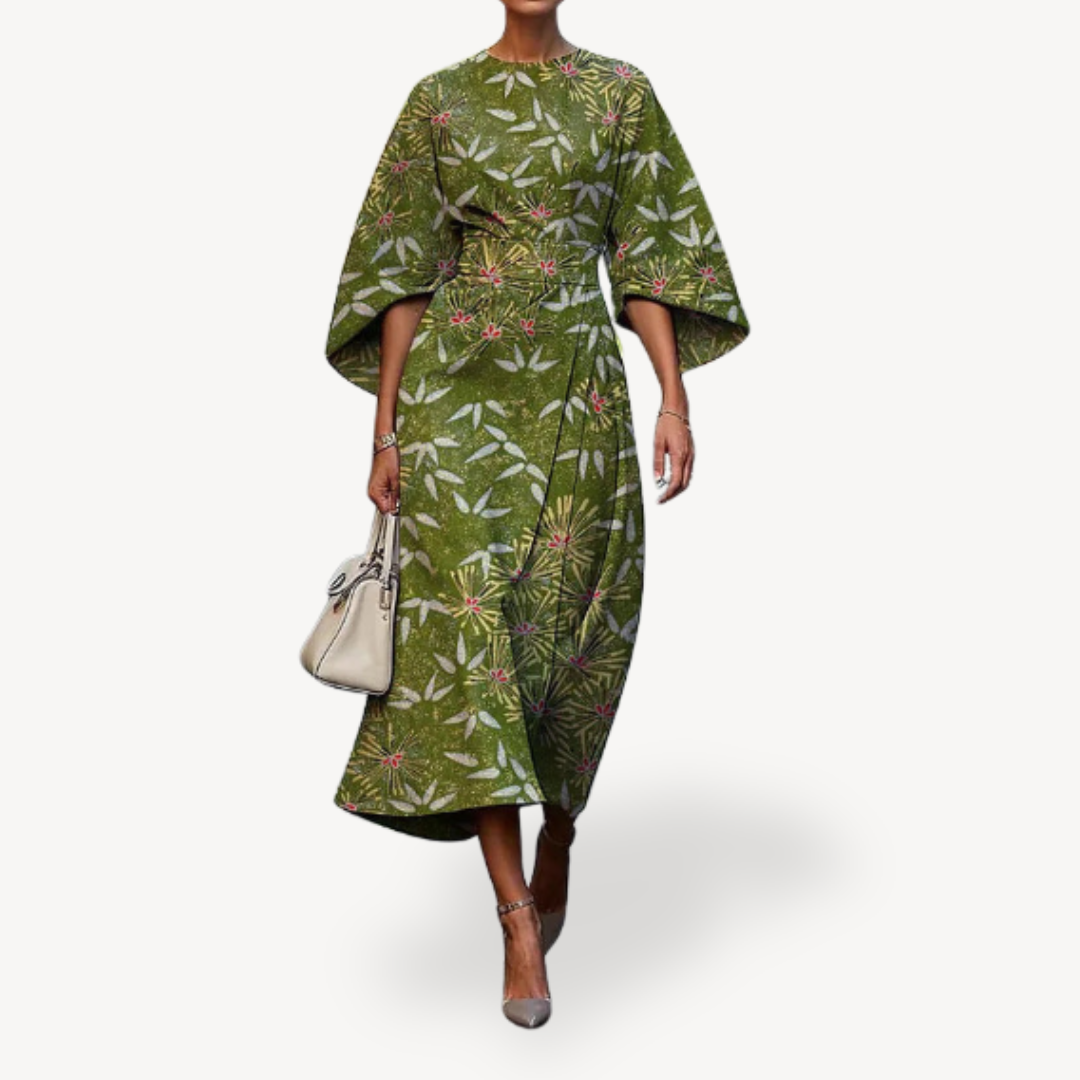 Ladies Elegant Flower Midi Dress