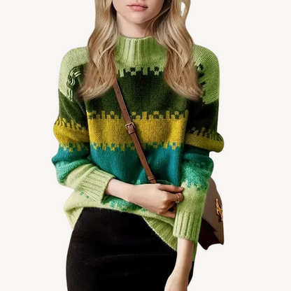 Vibrant Cable Knit Women's Sweater
