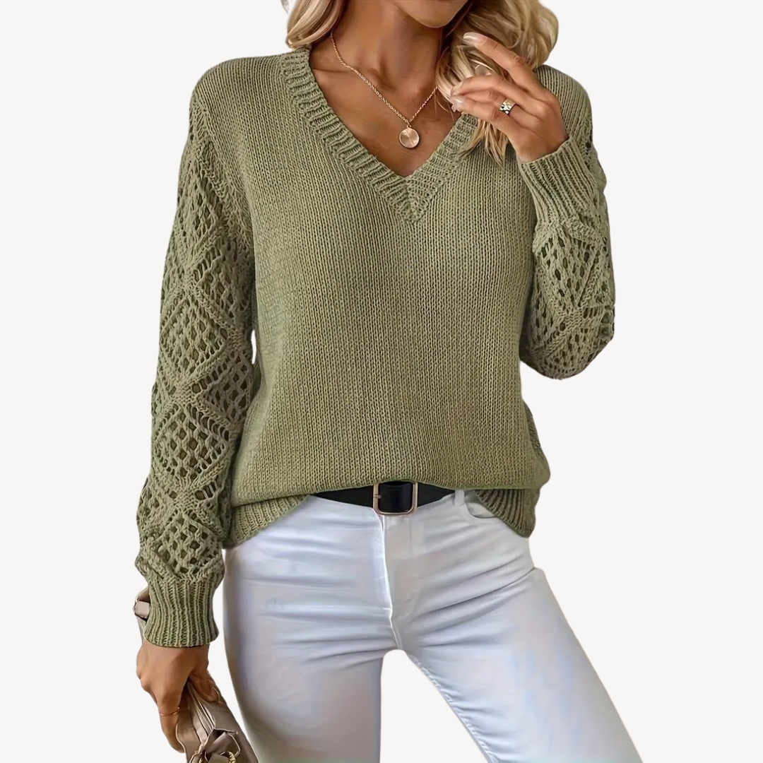 Ladies' Open Neck Knitted Jumper
