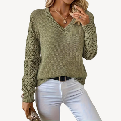Ladies' Open Neck Knitted Jumper