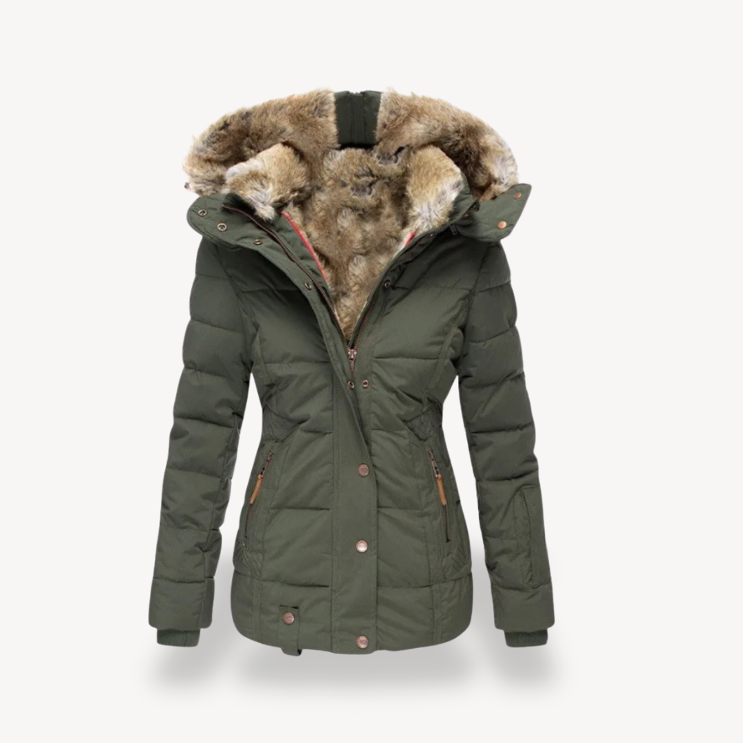 Warm Synthetic Fur Insulated Puffer Coat