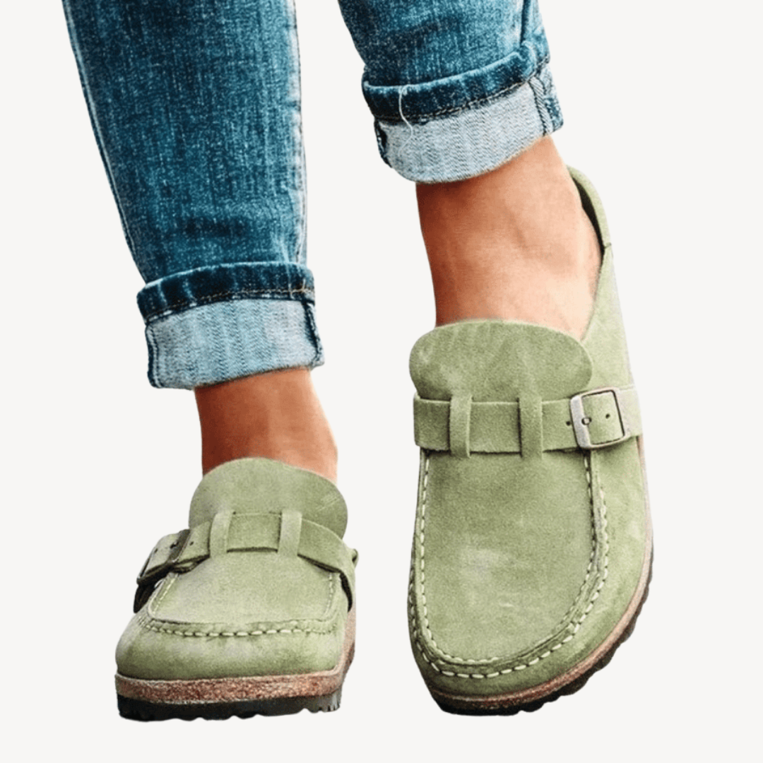 Comfortable Women's Leather Arch Support Slippers - OutfitLondon