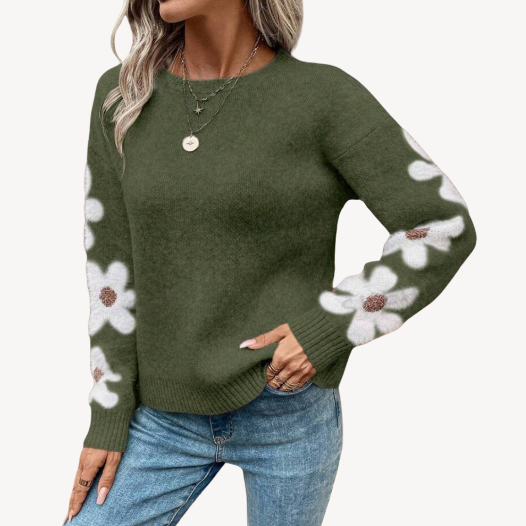 Pretty Embroidery Knit Sweater for Women