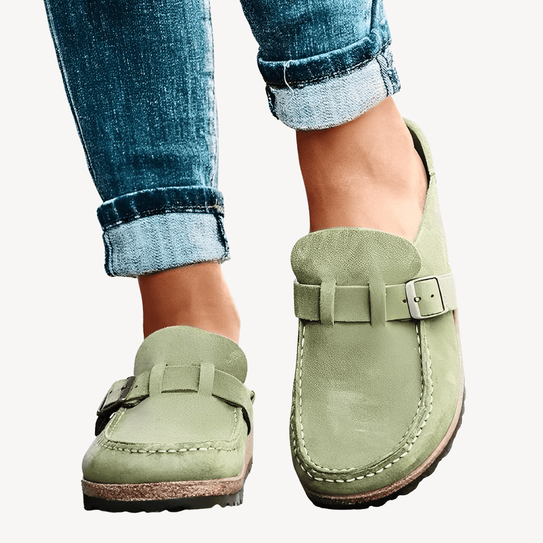 Comfortable Womens Slip On Shoes with Buckle